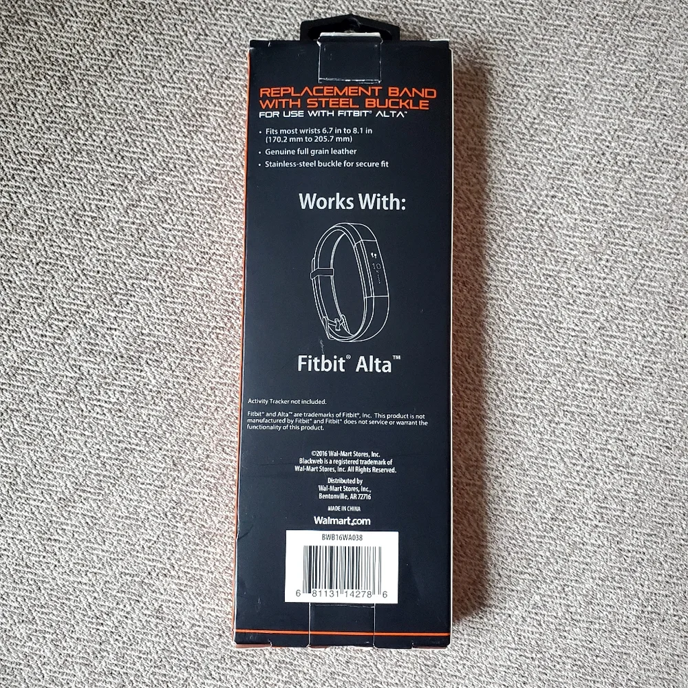 Blackweb Tan Leather Band for Fitbit Alta